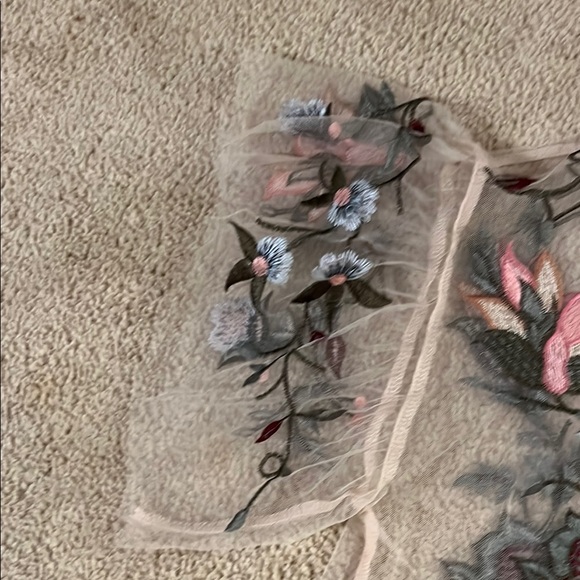 Floral Embroidered Sheer Top - Picture 4 of 4
